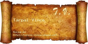 Tarpai Vince névjegykártya